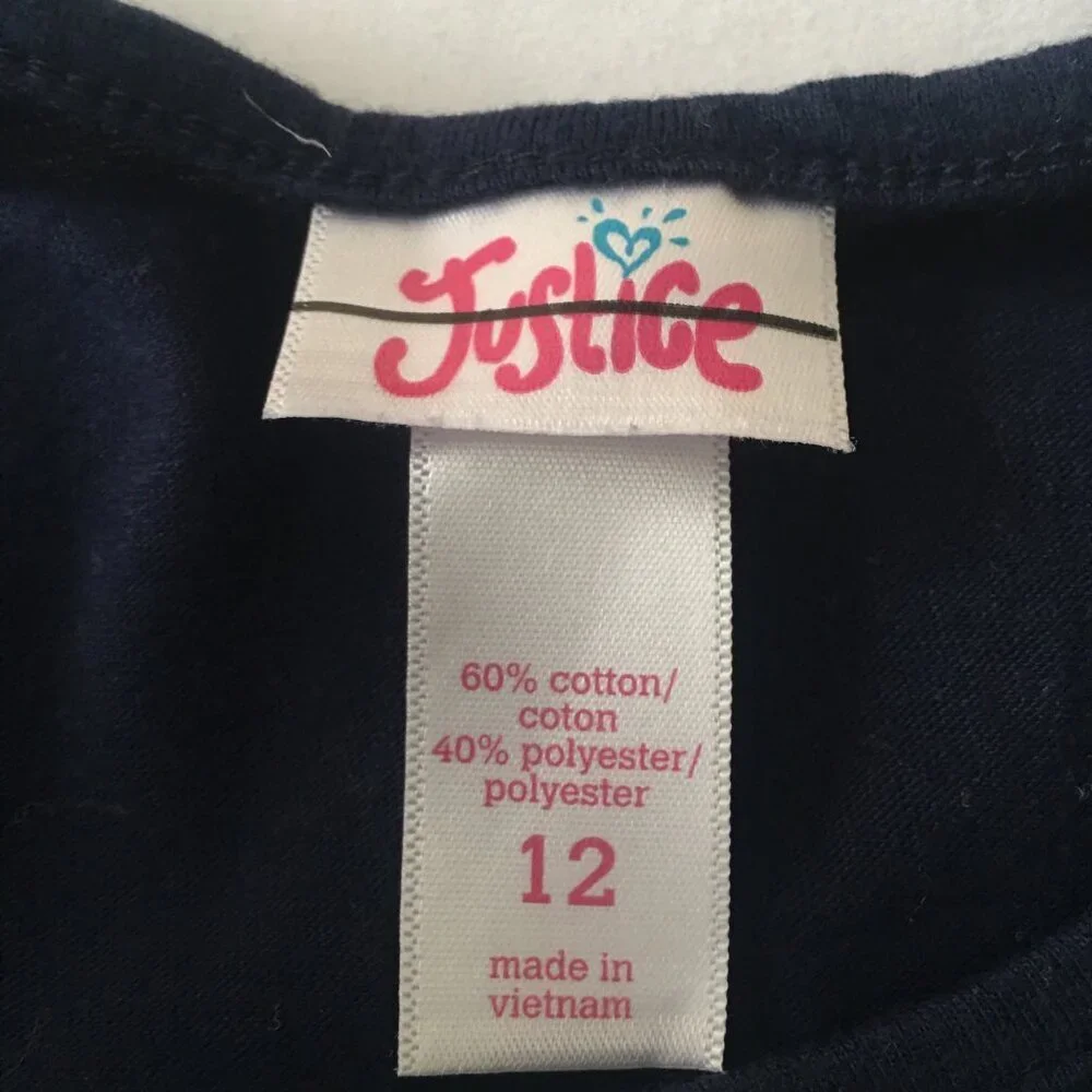 Justice Girls Eiffel Tower Graphic Tank Top Navy Size 12 Cotton/Polyester Blend